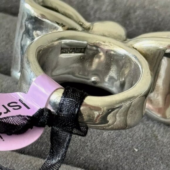 E&L Israel Ring Sterling Silver Electroform Bow  Sz.8 - Picture 16 of 16